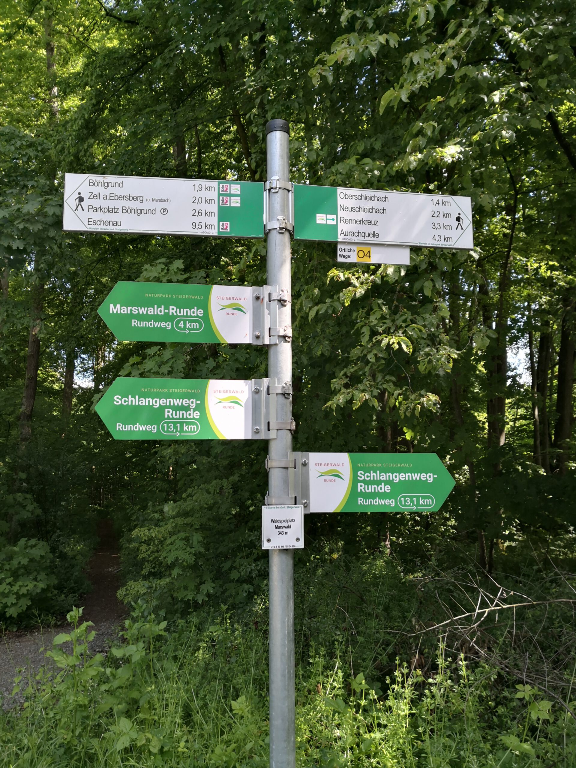 Wegweiserbeschilderung Quelle Naturpark Steigerwald _ Alexander Schneider